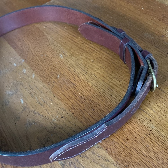 R.M. Williams Brown Cowhide Leather 1 1/4" Ranger Belt Australia Gold Buckle - Picture 5 of 9